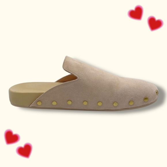 J. Crew ‘Pacific Calf Suede Studded Marlow Clogs’ in Soft Pink / Beige Size 10.5 - Picture 5 of 16